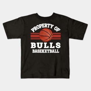 Proud Name Bulls Graphic Property Vintage Basketball Kids T-Shirt
